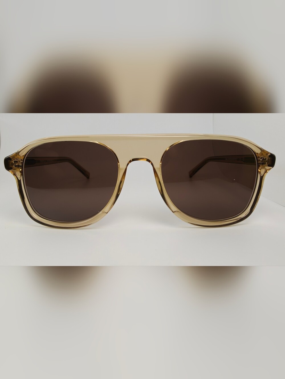 Tropical. Retro Frame In Smoke Tan. Aviator..